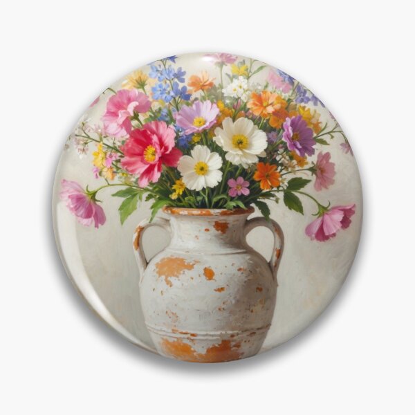 Item preview, Wildflower Bouquet in Rustic White Ceramic Vase designed and sold by JAMESAMORN.