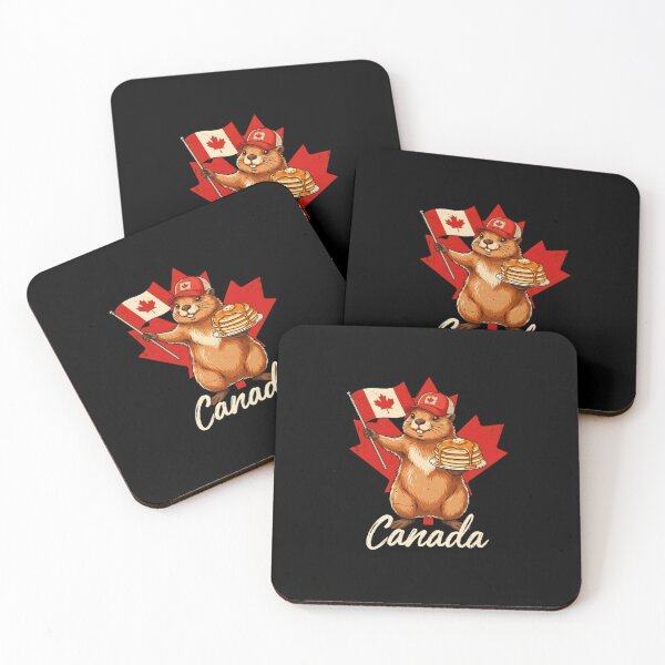 Item preview, Canada Beaver Canadian Flag Maple Syrup Pancake Stack Mascot designed and sold by Enea Kelo.