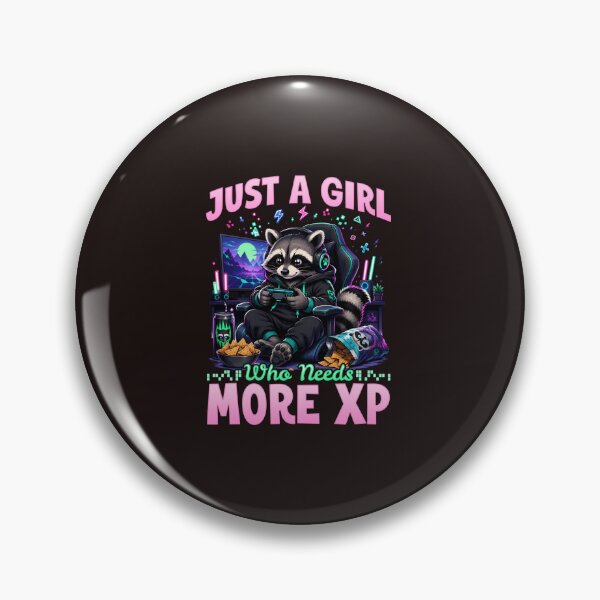 Item preview, Funny Gamer Raccoon Just a Girl Who Needs More XP Cute Gaming Design designed and sold by mari-kayden.