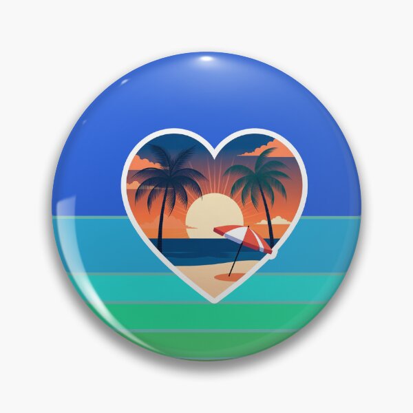 Item preview, Vintage Beach and Beach Umbrella on Retro Ocean Stripes designed and sold by Beachy.