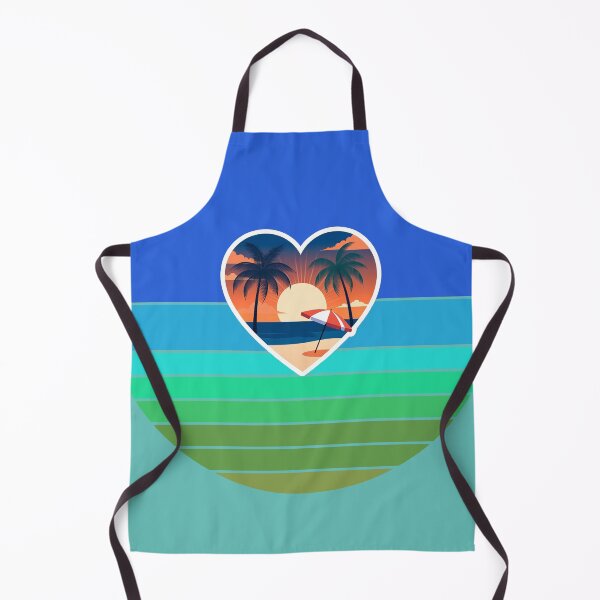 Item preview, Vintage Beach and Beach Umbrella on Retro Ocean Stripes designed and sold by Beachy.