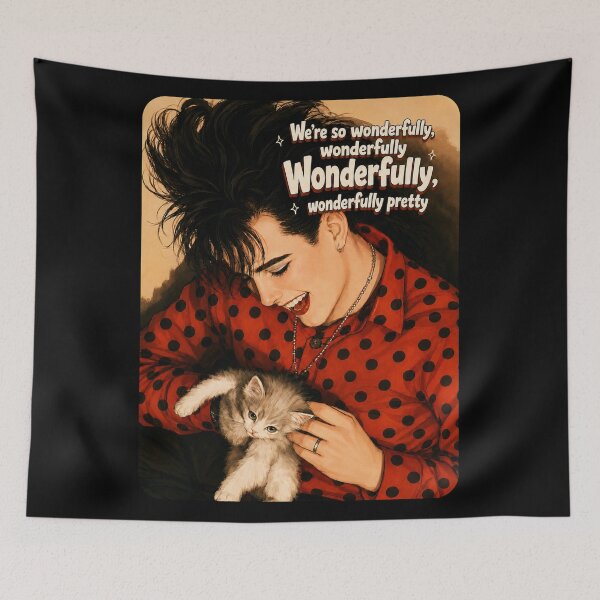 Item preview, Retro Robert Smith with a Kitten designed and sold by hectorthekitten.