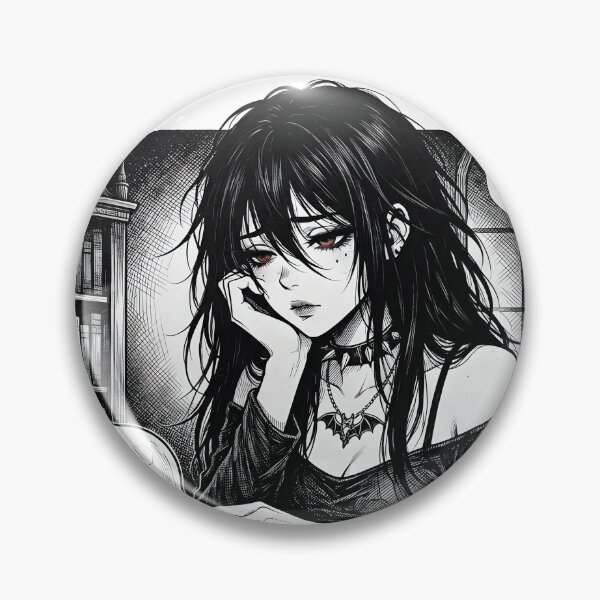 Item preview, Sad goth girl with bat skeleton designed and sold by OH-MY-GOTH.