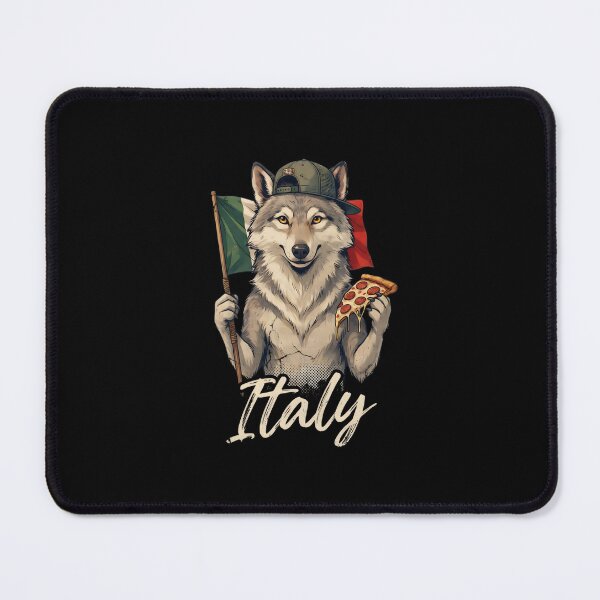 Item preview, Italy Wolf Italian Flag Pepperoni Pizza Slice Mascot designed and sold by Enea Kelo.