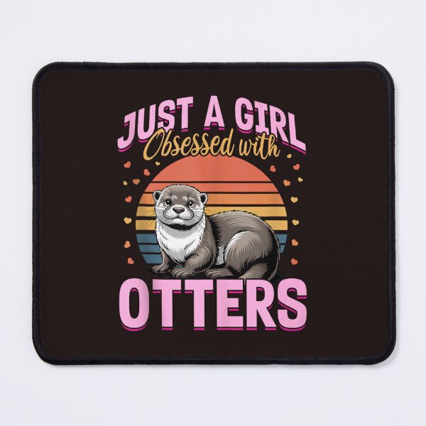 Item preview, Funny Otter Lover Just a Girl Obsessed with Otters Retro Sunset Design designed and sold by mari-kayden.