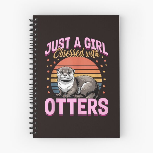 Artikelvorschau, Lustiges Otter-Liebhaber-Design: Einfach ein Mädchen, das von Ottern besessen ist – Retro-Sonnenuntergangsdesign entworfen und verkauft von mari-kayden.