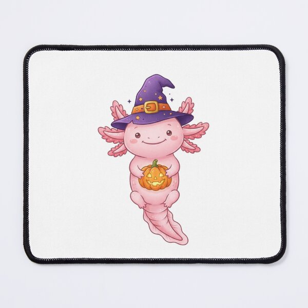 Item preview, Halloween Axolotl in Purple Hat and Pumpkin designed and sold by SOUFIANE1991.