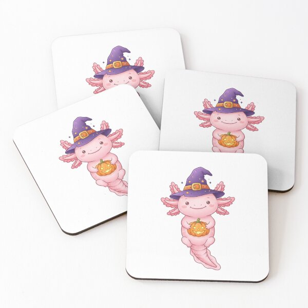 Item preview, Halloween Axolotl in Purple Hat and Pumpkin  designed and sold by SOUFIANE1991.