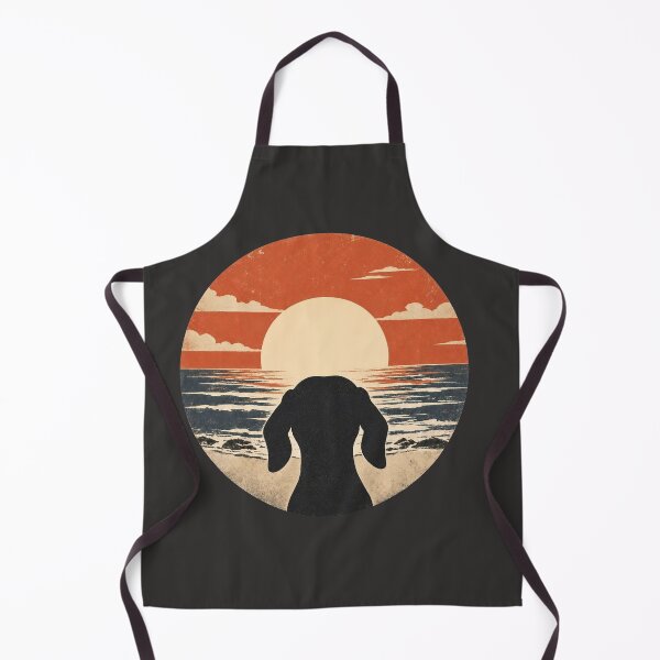 Item preview, Dachshund Silhouette Sunset | Retro Ocean Dog Art designed and sold by FireWildChild.