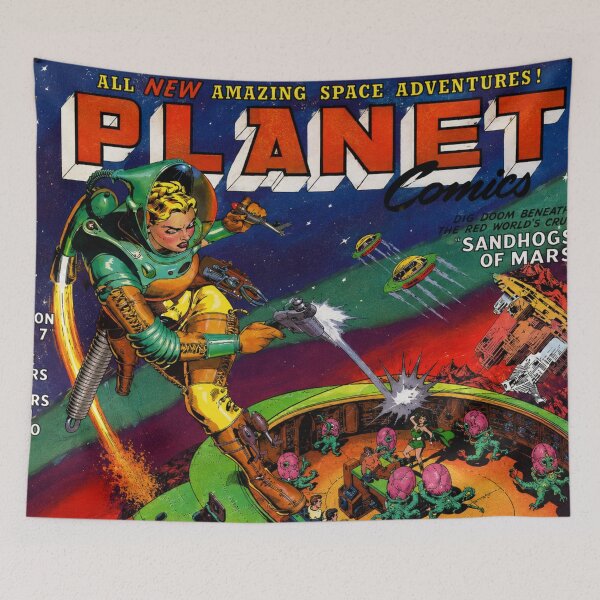 Item preview, Planet Comics - Title: Vintage Sci-Fi Comic Cover – Retro Space Adventure – Comic Book Collectors designed and sold by RickE.