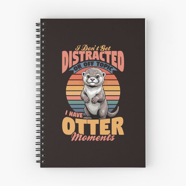 Aperçu de l'œuvre Moments drôles avec une loutre mignonne, design rétro avec coucher de soleil et jeu de mots animalier créée et vendue par mari-kayden.