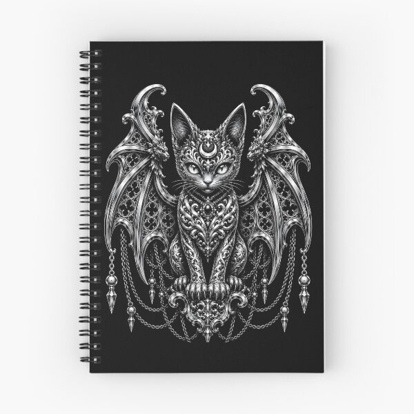 Item preview, Elegant gothic cat with intricate bat wings halloween designed and sold by rafaeltto.