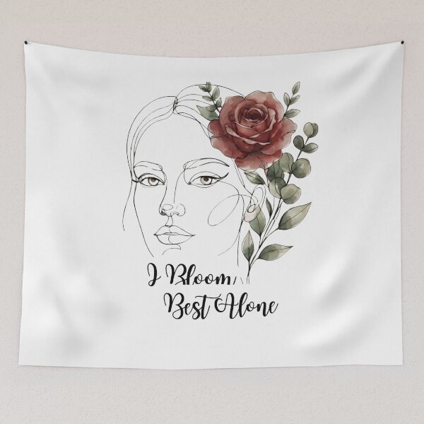 Item preview, Title: Minimalist Line Art Woman with Rose - Aesthetic Watercolor Floral Sticker designed and sold by Zelis craft.