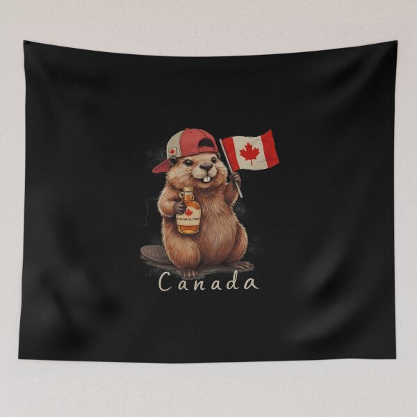 Item preview, Canada Beaver Canadian Flag Pure Maple Syrup Bottle Mascot designed and sold by Enea Kelo.