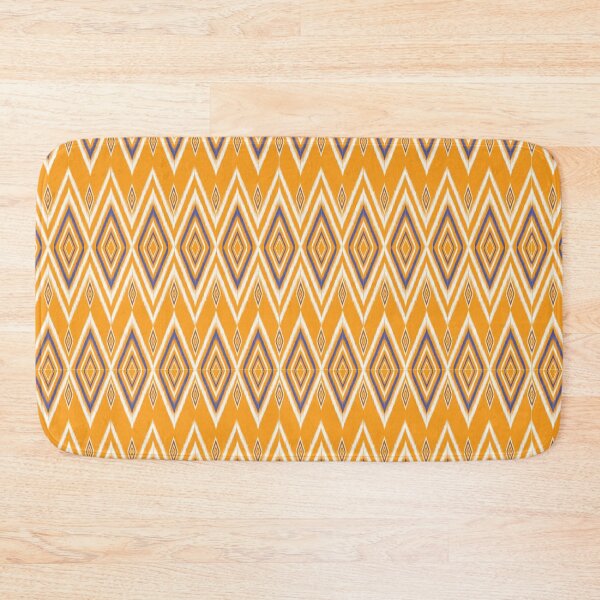 Item preview, Abstract Orange Blue Diamond Ikat Geometric Seamless Pattern Background designed and sold by ChaReePat.