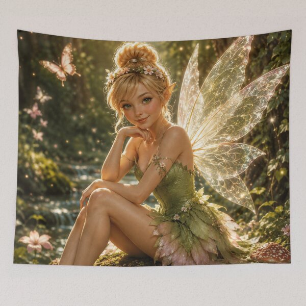 Item preview, Woodland Fairy with Glowing Wings – Enchanted Fantasy Forest Art designed and sold by i-corp.