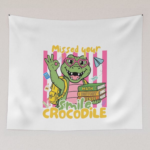 Item preview, Missed Your Smile Crocodile Funny School Books Crocodile Teacher Shirt designed and sold by Neurospicy Trolls.