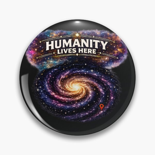 Item preview, 'Humanity Lives Here' Galaxy You are Here! Retro Sci-Fi designed and sold by Genius Geek.
