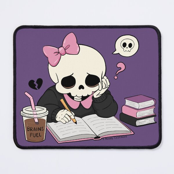 Item preview, Cute Kawaii Skeleton Study Buddy designed and sold by Moody Critters.