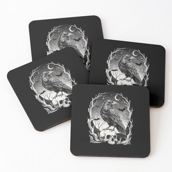 Item preview, Black raven on a skull designed and sold by OH-MY-GOTH.