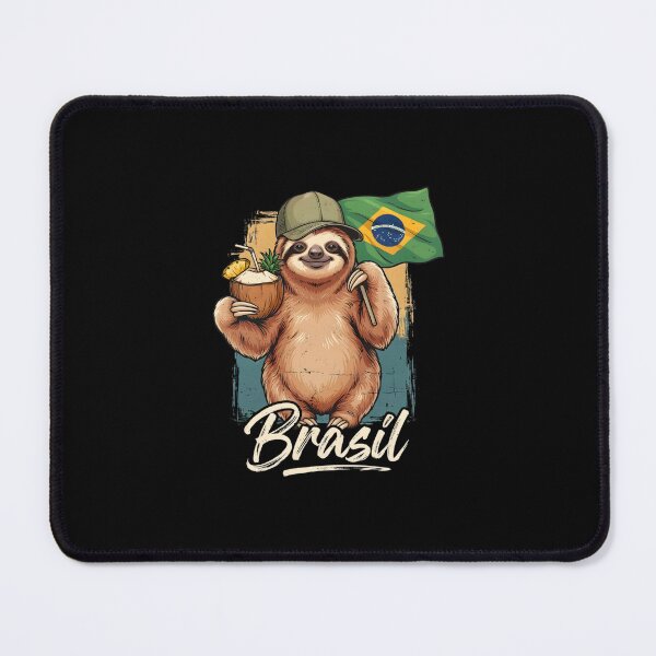 Item preview, Brazil Sloth Brazilian Flag Coconut Water Drink Mascot designed and sold by Enea Kelo.