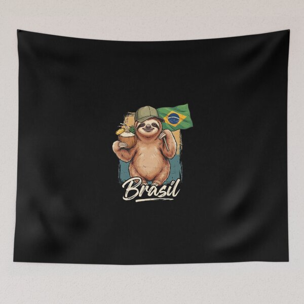 Item preview, Brazil Sloth Brazilian Flag Coconut Water Drink Mascot designed and sold by Enea Kelo.