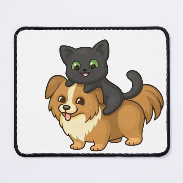 Item preview, Cat and Dog Forever Friends Cute Cartoon Pets designed and sold by Charonde.