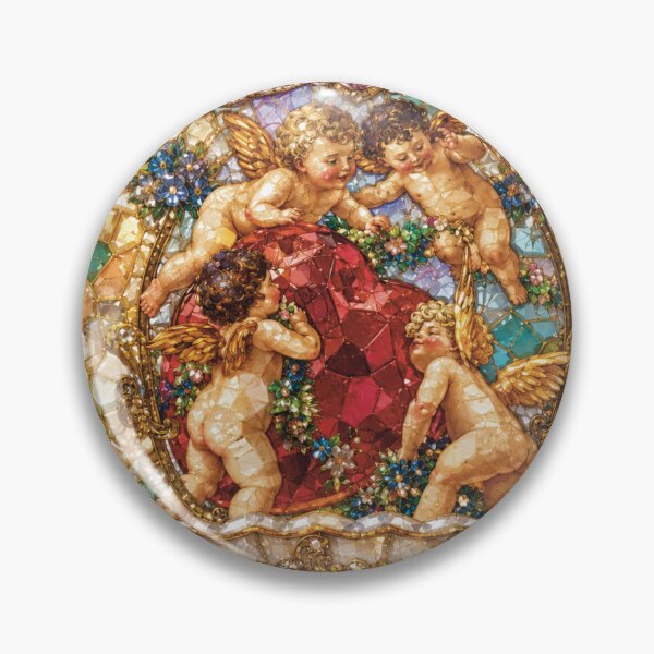 Item preview, Paris Vintage Cherub Jeweled Mosaic designed and sold by CaseyMichelleArt.