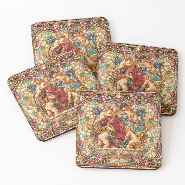 Item preview, Paris Vintage Cherub Jeweled Mosaic designed and sold by CaseyMichelleArt.