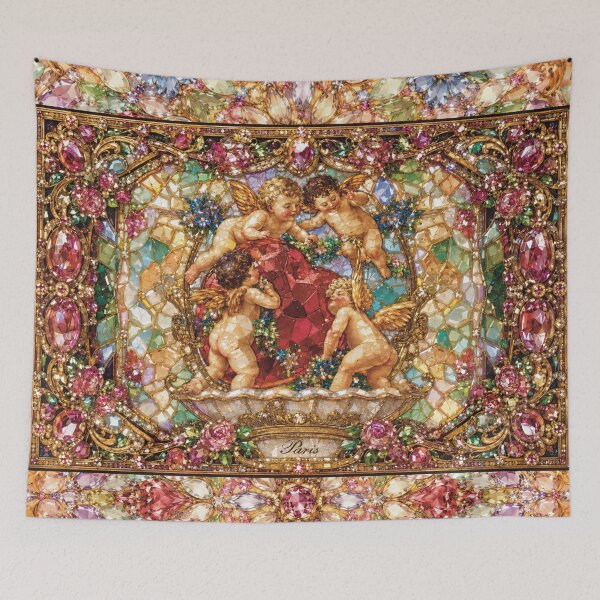 Item preview, Paris Vintage Cherub Jeweled Mosaic designed and sold by CaseyMichelleArt.