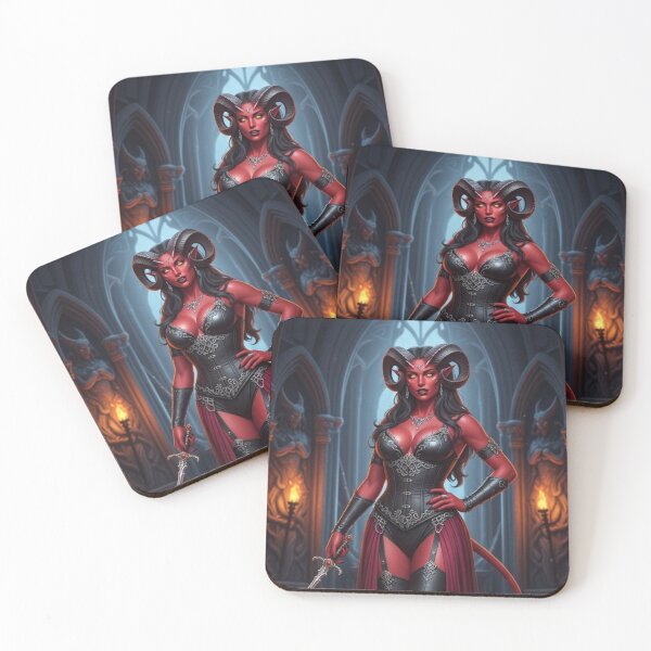 Item preview, Tiefling Woman Demonic Damsel with Dagger designed and sold by Prestons Corner.