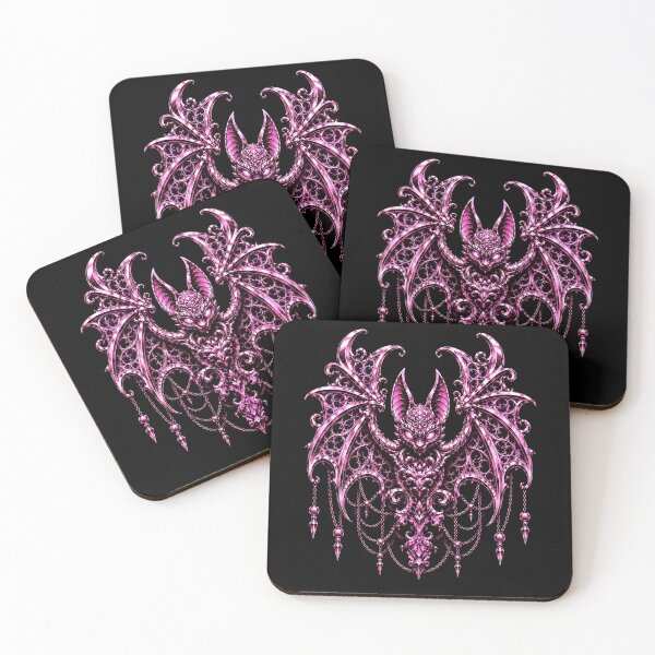 Item preview, Elegant pink bat design with intricate details halloween designed and sold by rafaeltto.