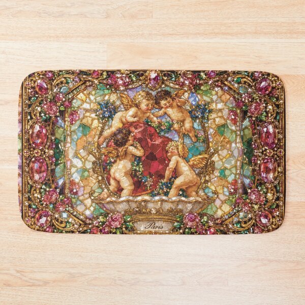 Item preview, Paris Vintage Cherub Jeweled Mosaic designed and sold by CaseyMichelleArt.