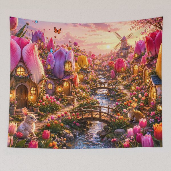 Item preview, Tulip Village designed and sold by Gold&pixels.