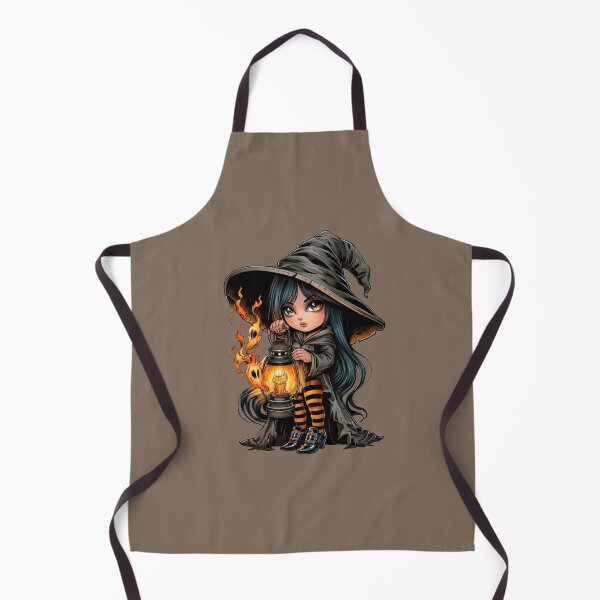 Item preview, Cute Halloween Witch with Ghost Lantern Kawaii Gothic Girl Witchcore Spooky Season Dark Fantasy designed and sold by MythicMood.