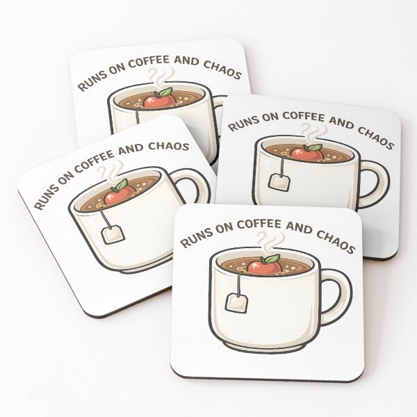 Item preview, Funny Teacher Coffee PNG, Runs On Coffee And Chaos Shirt Design, Teacher Life Sublimation Graphic designed and sold by Moss & Mellow.
