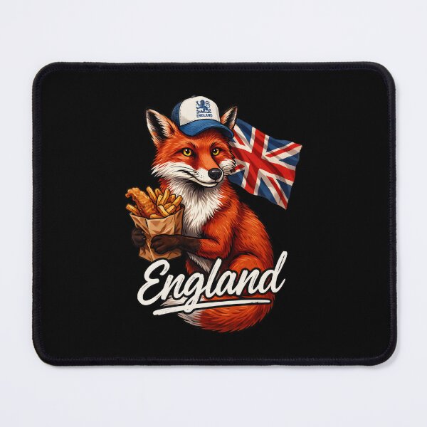 Item preview, England Red Fox Union Jack Flag Fish and Chips Mascot designed and sold by Enea Kelo.