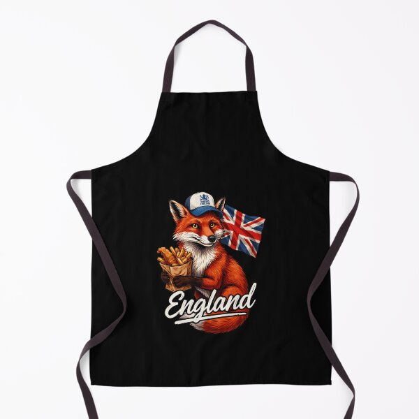 Item preview, England Red Fox Union Jack Flag Fish and Chips Mascot designed and sold by Enea Kelo.
