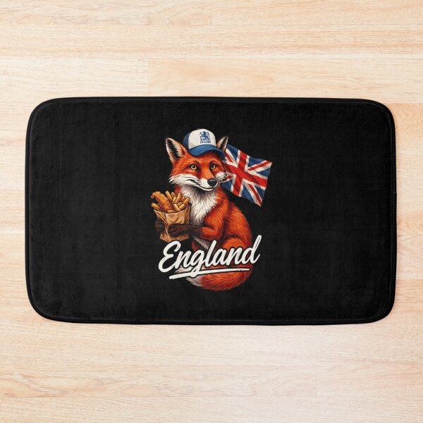 Item preview, England Red Fox Union Jack Flag Fish and Chips Mascot designed and sold by Enea Kelo.