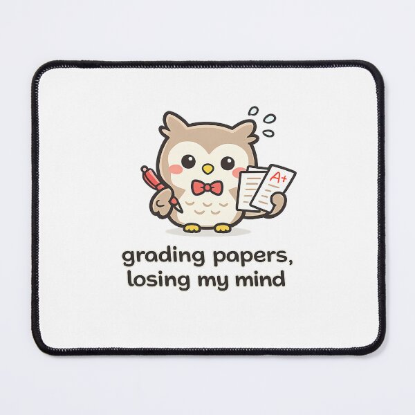 Item preview, Funny Teacher Owl PNG, Grading Papers Losing My Mind Shirt Design, Teacher Humor Sublimation, Classroom Gift designed and sold by Moss & Mellow.
