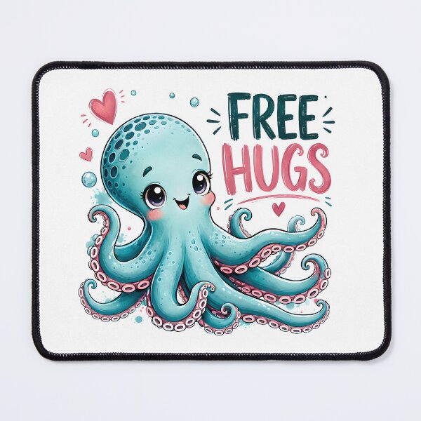 Item preview, Free Hugs Cute Kawaii Octopus Design designed and sold by ArtDzignsZA.