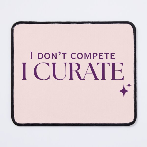 Item preview, I Don't Compete I Curate | Deep Plum Purple Sparkle Typography designed and sold by Sparkle First Co..