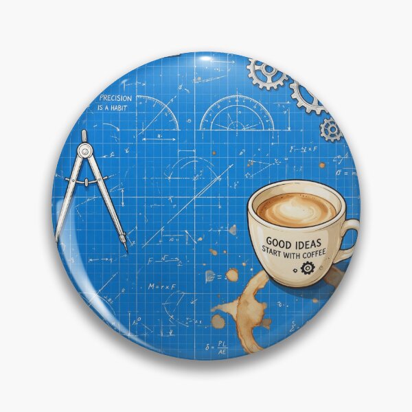 Item preview, Engineer blueprint with coffee stains designed and sold by DVerse Studio.