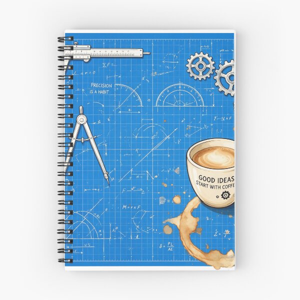 Item preview, Engineer blueprint with coffee stains designed and sold by DVerse Studio.
