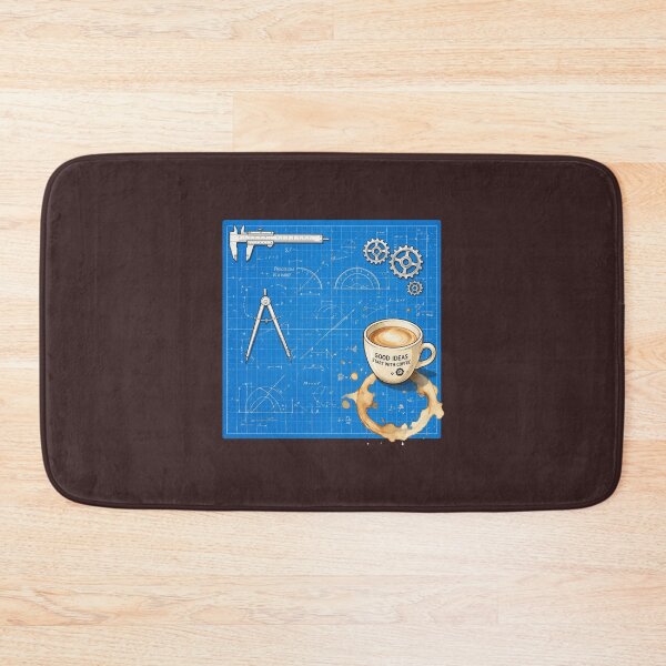 Item preview, Engineer blueprint with coffee stains designed and sold by DVerse Studio.