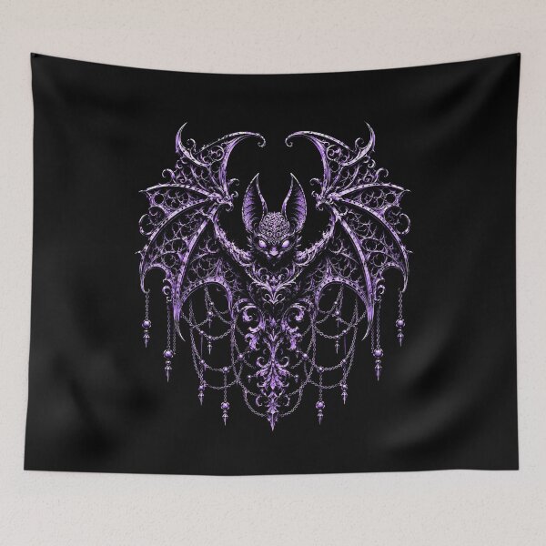Item preview, ornate purple bat design with intricate details designed and sold by rafaeltto.