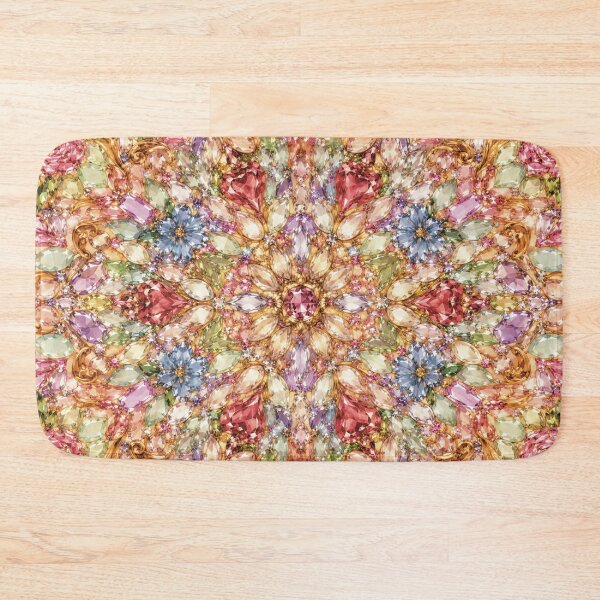 Item preview, Pastel Floral Jewel Kaleidoscope Heart Pattern designed and sold by CaseyMichelleArt.