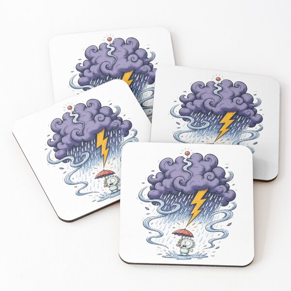 Item preview, Overwhelmed Sticker Tiny Problem Giant Storm Humor designed and sold by AzottoShop.