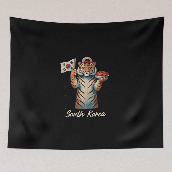 Item preview, South Korea Tiger Korean Flag Spicy Kimchi Bowl Mascot designed and sold by Enea Kelo.