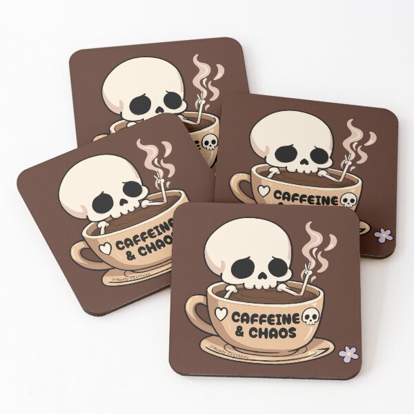 Item preview, Cute Skeleton Coffee Caffeine & Chaos designed and sold by Moody Critters.